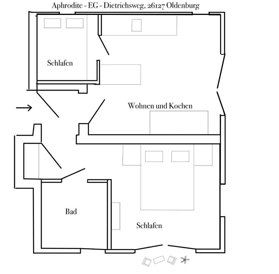 Apartment Prinzessin Aphrodite - Zimmerprinzen 奥尔登堡 外观 照片